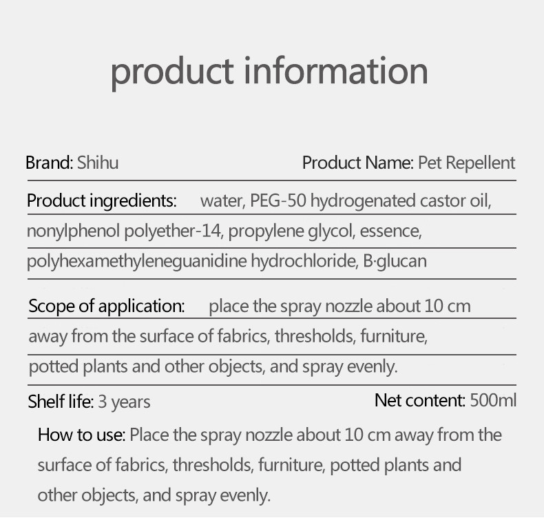 500ML cat repellent spray Dog and Cat repellent spray Dog stop biting