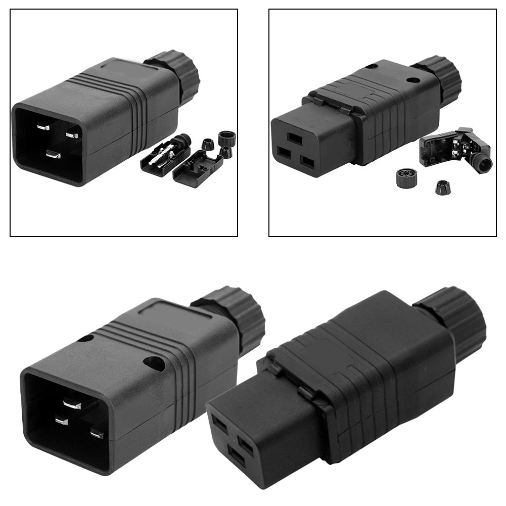 【OURLOVE】250V 16A C20/C19 AC Electrical Power Cable Cord Connector