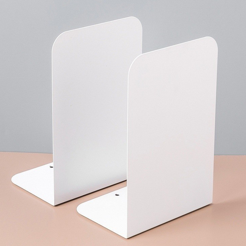 2Pcs Black White Bookends Stand Bookshelf Desktop Decorative Storage ...