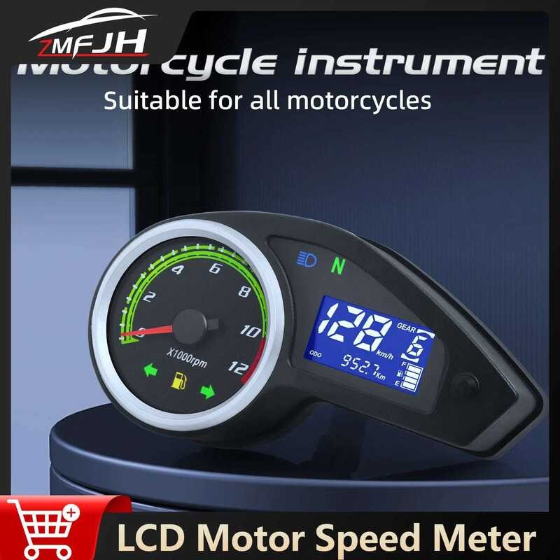 M Digital Motorcycle Speedometer LCD Dashboard Odometer Tachometer Fuel ...