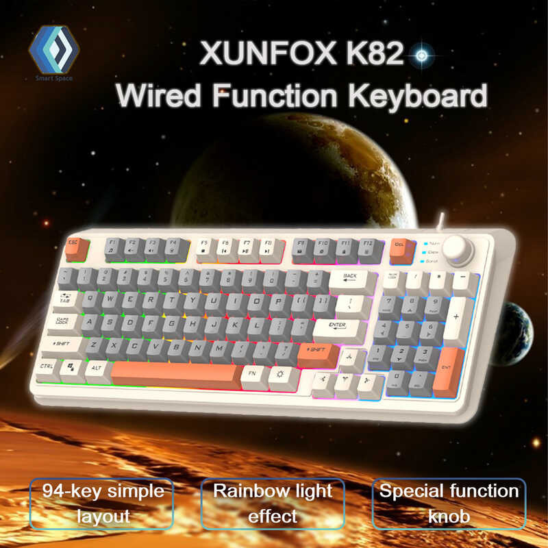 K82 Wired SKYSHIU Backlit Keyboard 94 Keys For Gaming Pc Computer ...