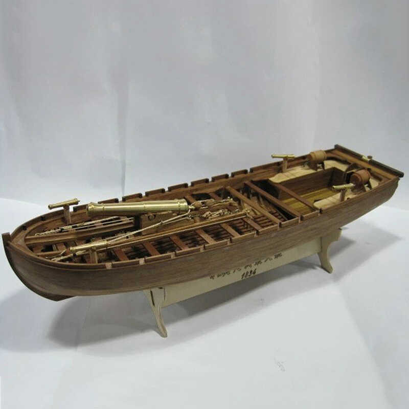 1/36 Full Rib 42 Feet Armed Boat 1834 DIY Wooden Ship Classical Sai g ...