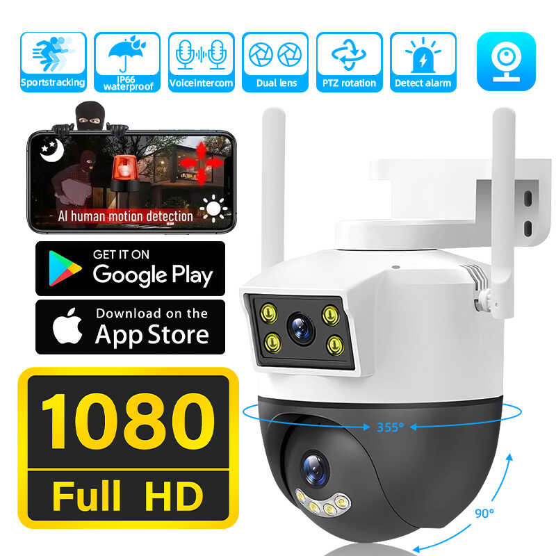 V380 Pro 8MP 4K HD Cctv Outdoor Waterproof CCTV 360° Lens Dual Screen ...