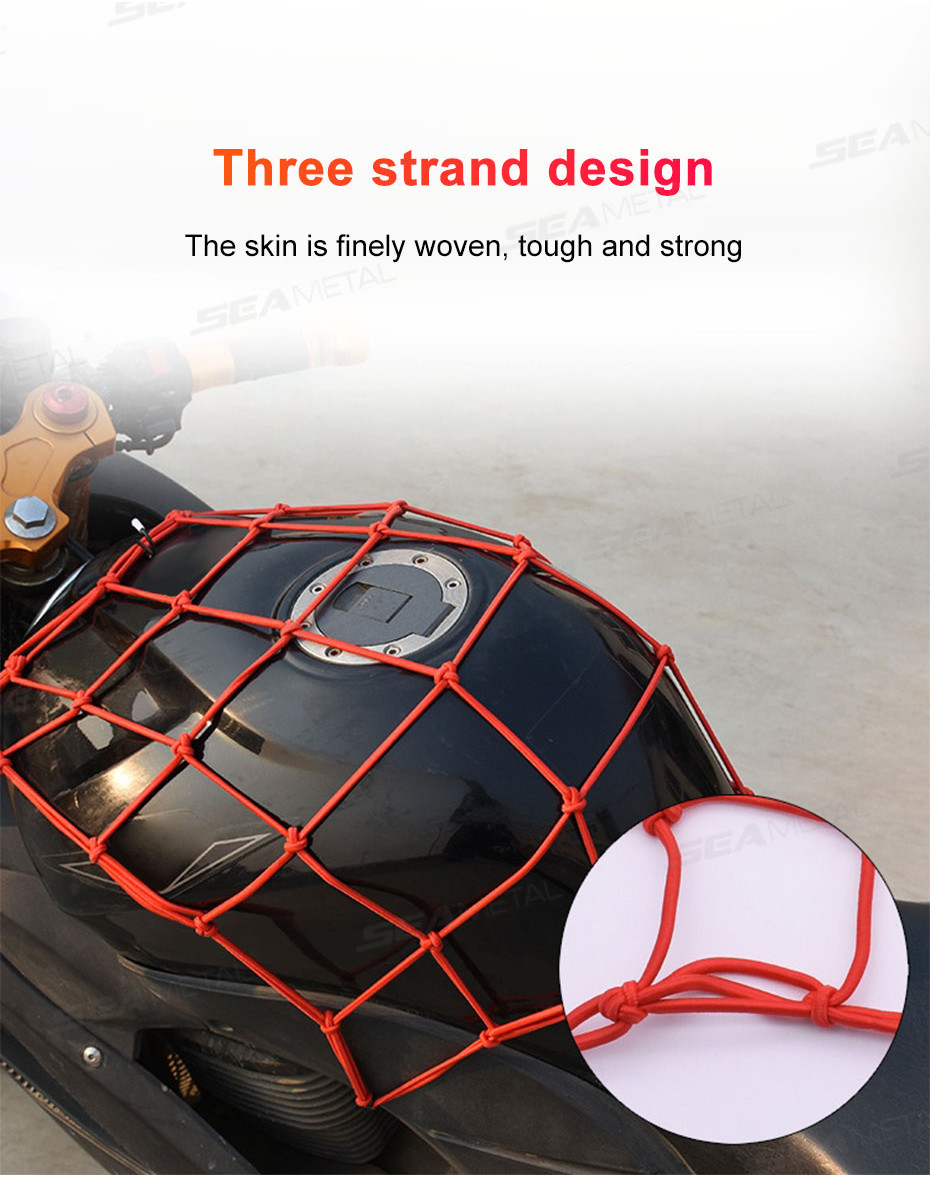 2-Piece Motorcycle Cargo Net & Helmet Rope - Heavy Duty Bungee Set For Bike, ATV & Roof Racks