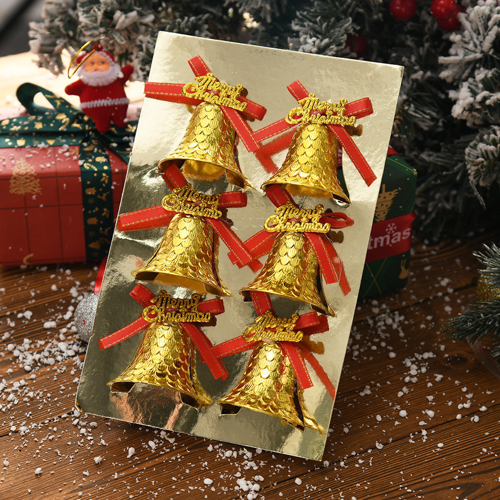 6/9/12PCS Christmas Tree Decorative Christmas Bell Pendant Xmas Holiday ...