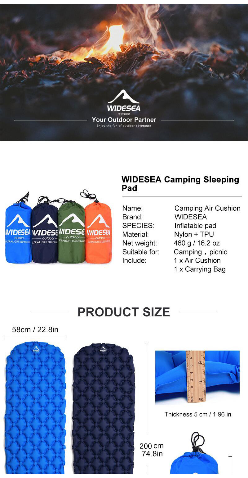 Widesea Camping Inflatable Mattress In Tent Folding Camp Bed Sleeping