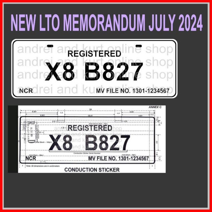 ∈ ㍿ NEW MEMO TEMPORARY CAR PLATE NEW LTO JULY 2024 FORMAT CONDUCTION