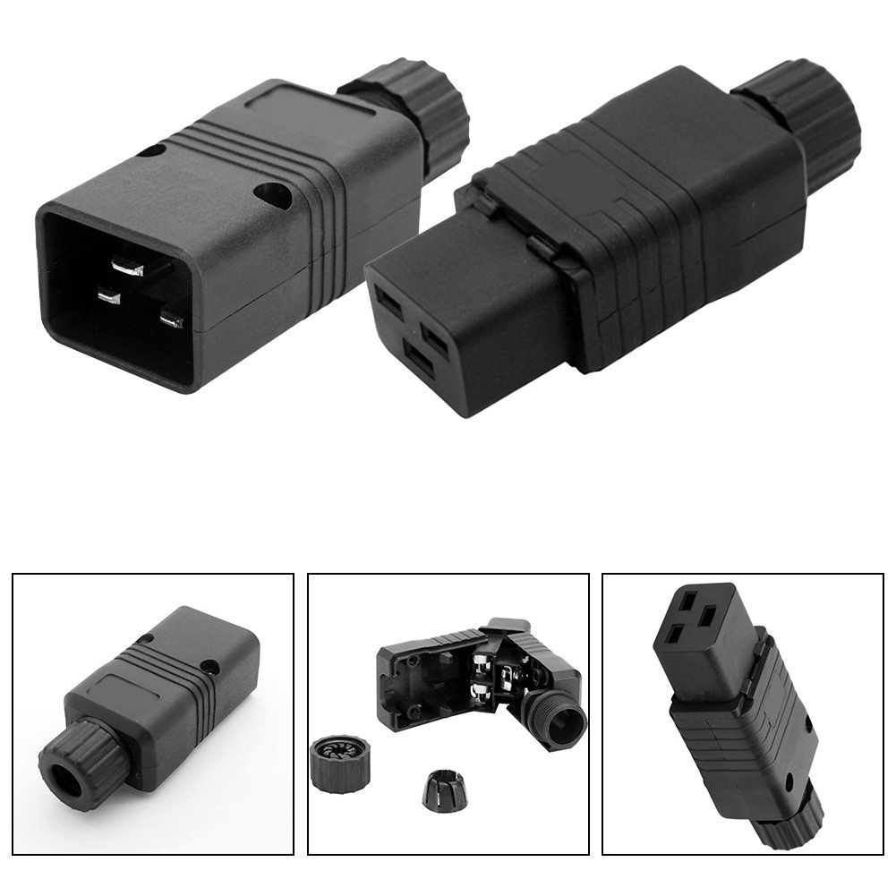 【OURLOVE】250V 16A C20/C19 AC Electrical Power Cable Cord Connector
