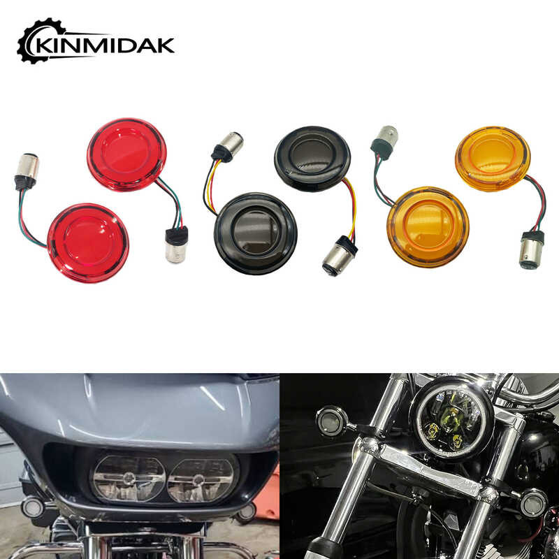 Motorcycle f 1157 Bullet Style LED Front Turn Signal Light For Harley
