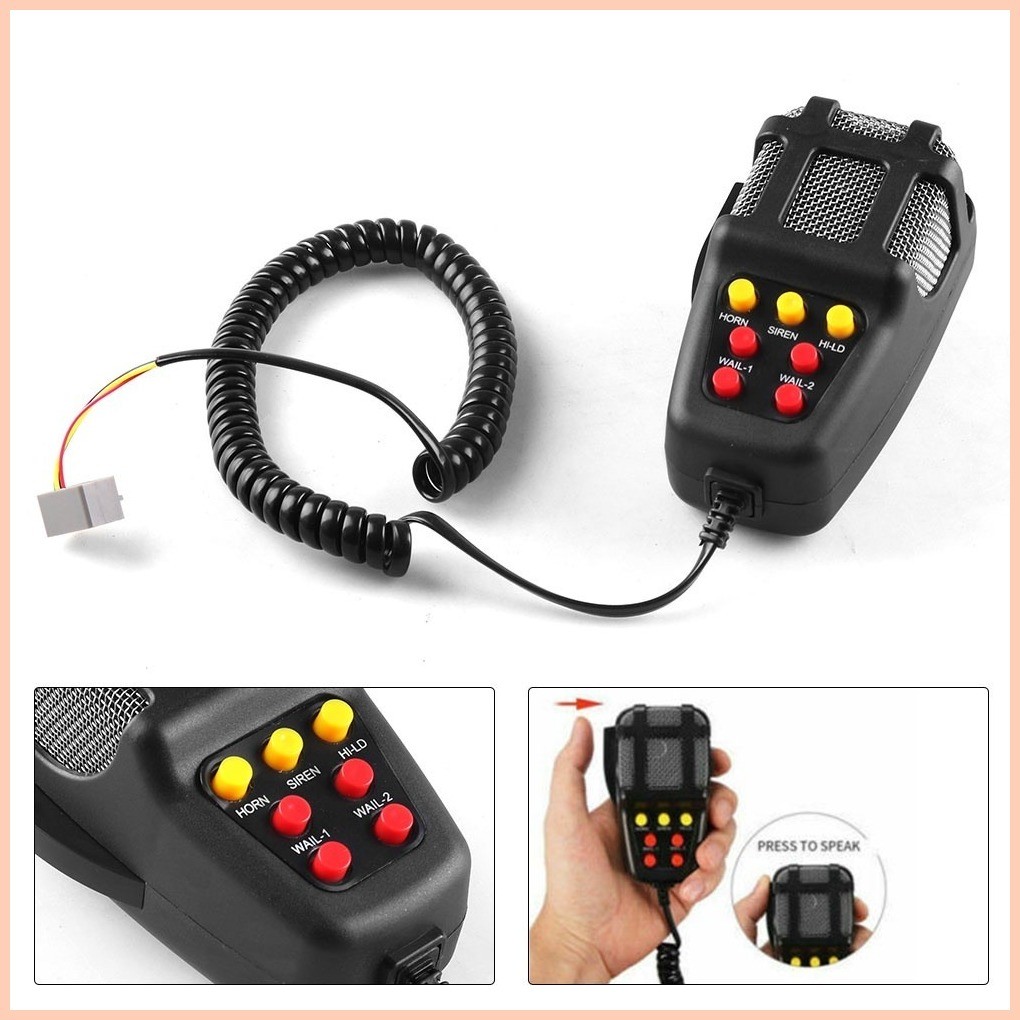 7 Sound Style Tone Car Siren Vehicle Horn With Mic Pa Speaker System