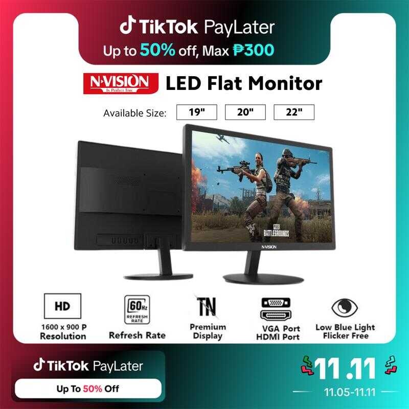 Nvision 19/20/22 Inch Led HD 900P/ FHD 1080P 60Hz PC Computer Laptop ...