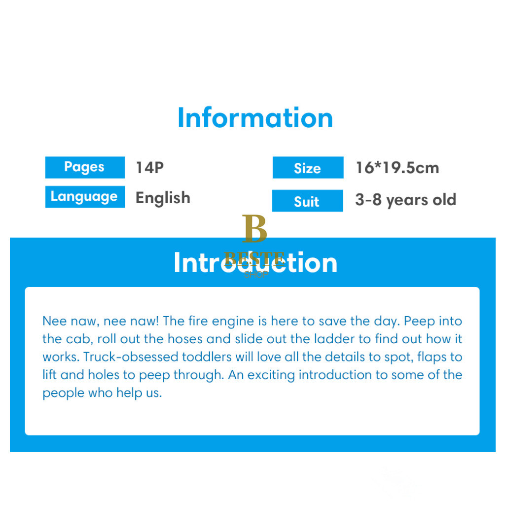 Usborne Peep Inside How a Fire Engine Works Educational 3D Flap Picture ...