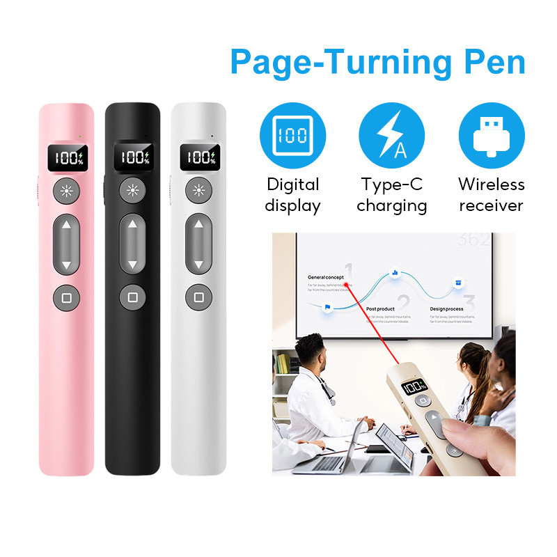 2.4GHz Wireless Presentation Clicker LED digital Wireless Presenter Pen ...