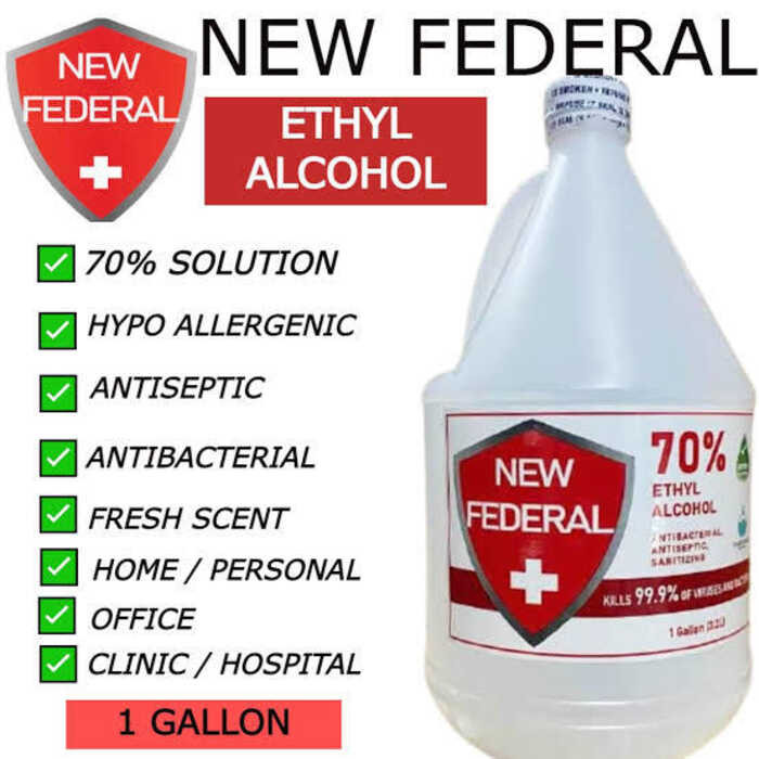 Alcohol 70% 1 Galon 3.2 Liters With Scent ( Federal , Velvet Emax ...