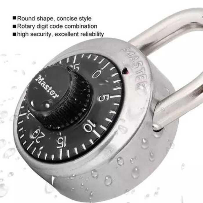 600 50Mm Black Dial Rotary Padlock Safe Combination Password Lock For ...