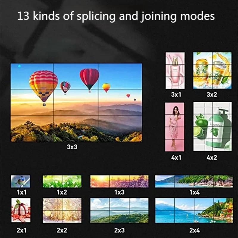 4K HDMI Video Wall Controller 3x3 1080P HDMI TV Wall Splicing Processor ...