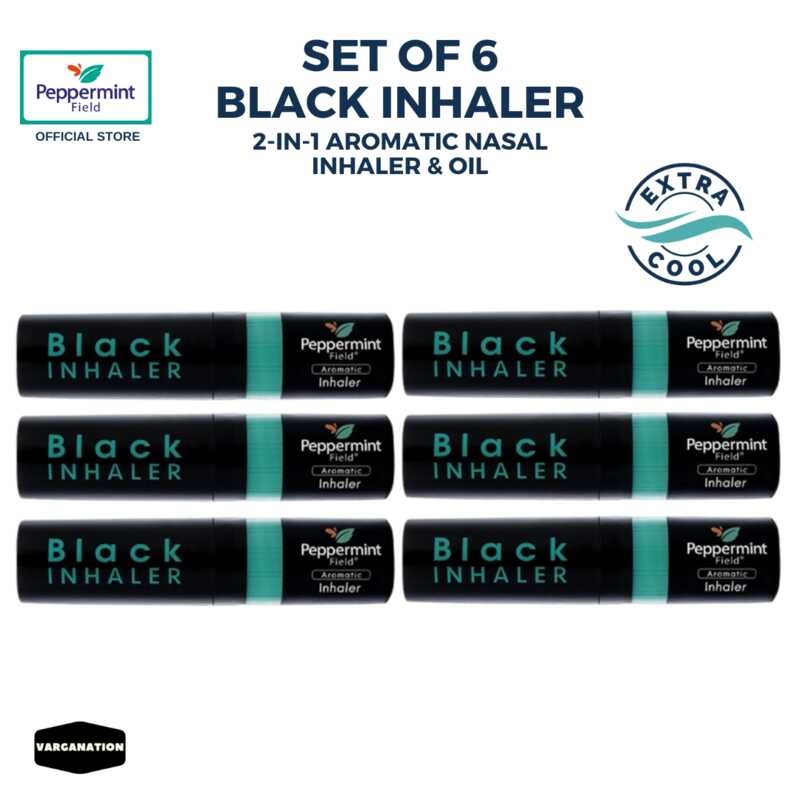 Bundle of 6 Peppermint Field Black Inhaler Nasal Inhalers Rela Scent 2 ...