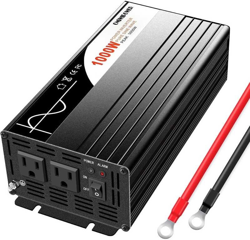 Pure Xijia 1000W Sine Wave Inverter DC 12V to 120V 60HZ 2 AC Power
