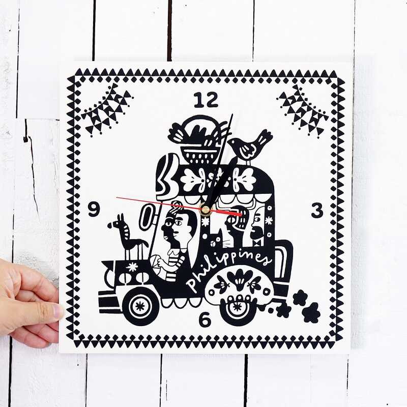 Philippine Papemelroti Souvenir Clock Jeepney Vendor Home Wall Decor