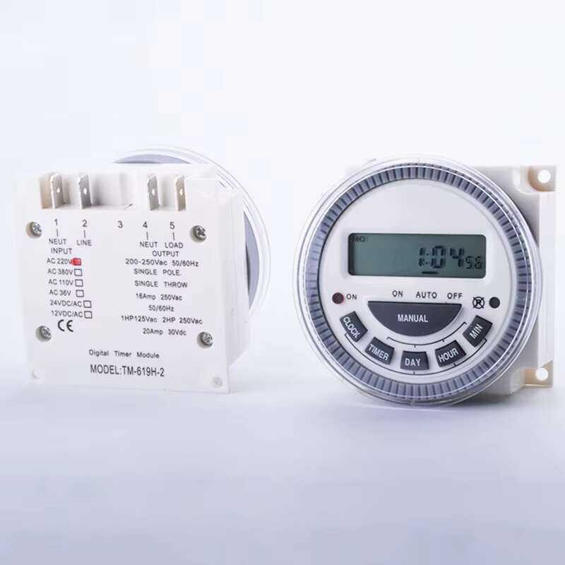 Tm619 7 Days Timer 24 Hour 220V 230V Digital Programmable Time Switch ...