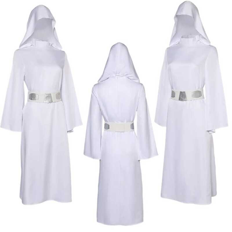 Cosplay Leia Role Play White Robe Wigs Movie Space Battle Princess ...