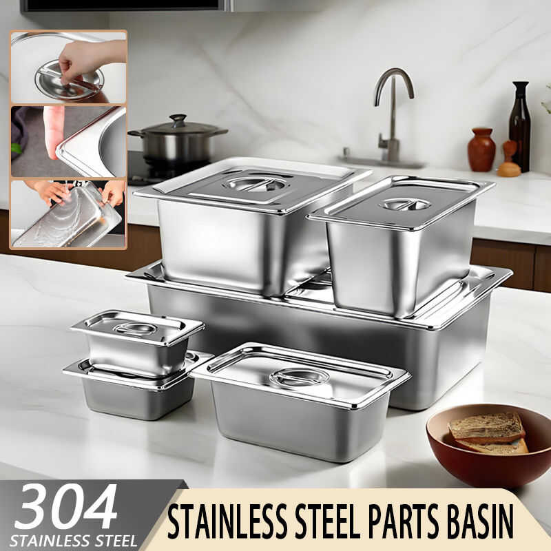Commercial Grade Stainless Steel Food Containers With Lids Stackable ...