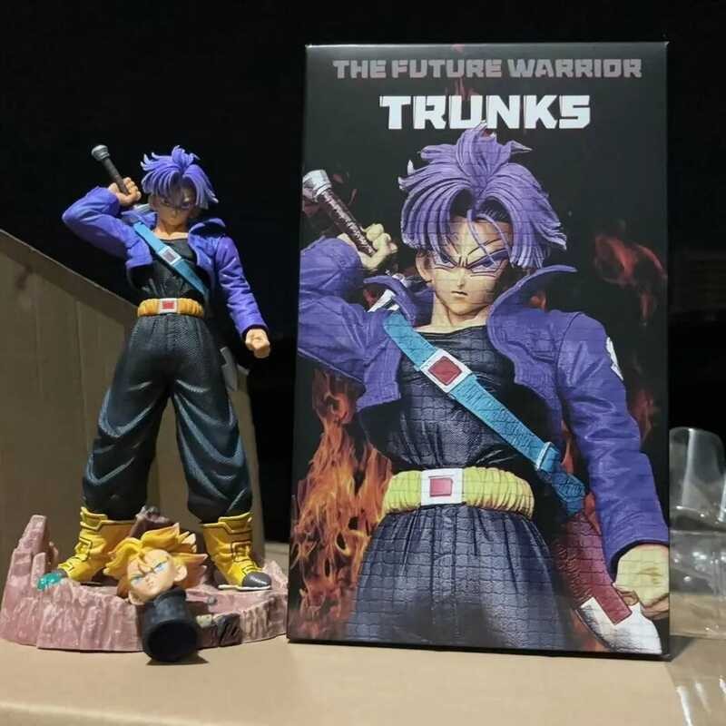 Dragon Ball Trunks Figure With Base Stand, Dual Head Interchangeable ...