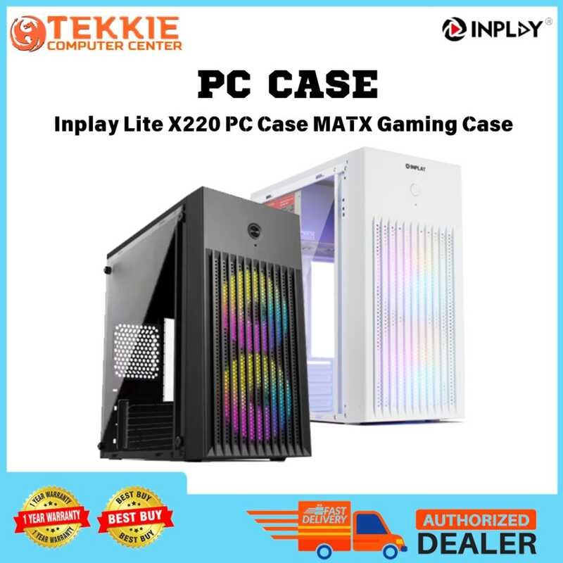 Inplay Lite X220 PC Case MATX Gaming Computer Desktop Black And White ...