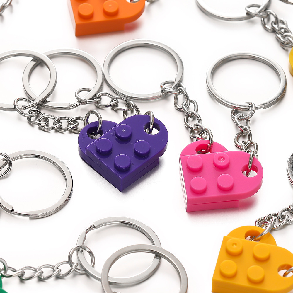 St. kunkka matching paired brick block love heart keychain Separable ...
