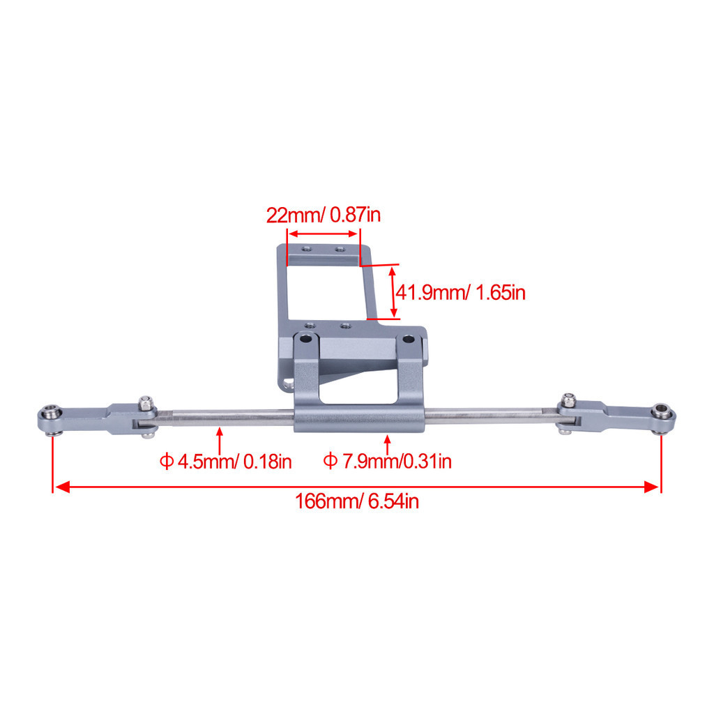 CNC Aluminum 1/10 Scale RC Crawler Car Full Hydraulic Outboard Steering ...