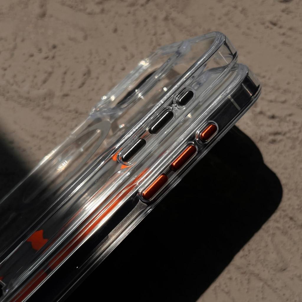 New 16 Pro Max Thickened Transparent acrylic hard case Orange