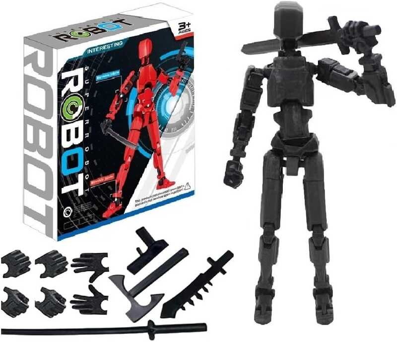 Dxmcgttbd T13 Action Figure Con Più Giunti, Stampa 3D di Robot, Decorazione Desktop, 4 Tipi di Armi e 3 Tipi di Mani, per Bambini e Adulti (Bianco