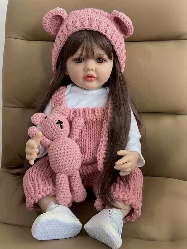 BZDOLL Lifelike 55cm 22inch Reborn Baby Girl Doll With Full Soft Silicone Body Alive Newborn Princess Toddler Bebe Birthday Gift main image 0