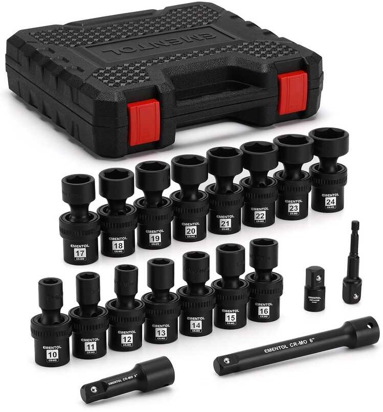 CASOMAN 1/2 Zoll Antrieb 24mm Ausgleichsgewindesockel Für Kurbelwellenbolzen – Ideal Für Autoreparaturen