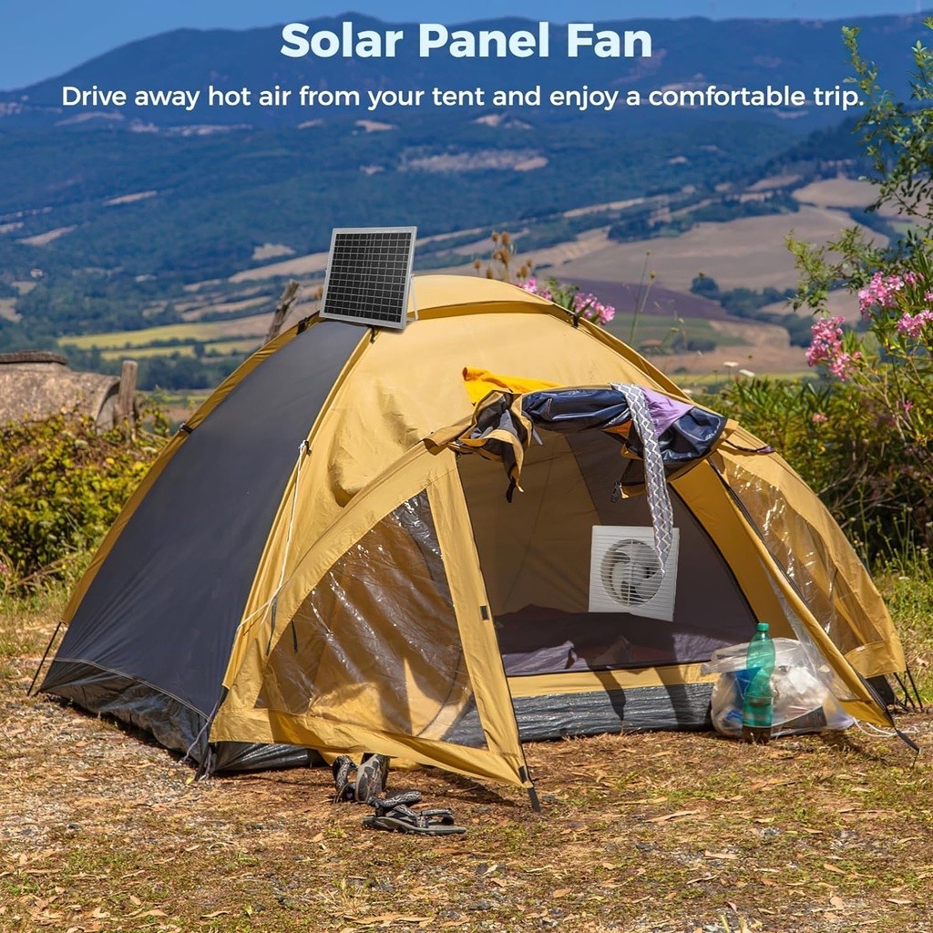 DC Solar Powered Air Fan Mini Exhaust Fan 4 Inch With On/Off Switch For