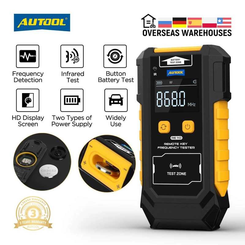 Tt AUTOOL Re110 Frequency Car Key Door TV RF IR Remote Control Detector ...