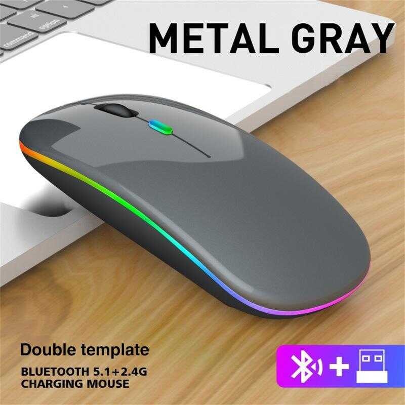Kacool Wireless Mouse Bluetooth And 2.4Ghz USB Receiver Optical Slim ...