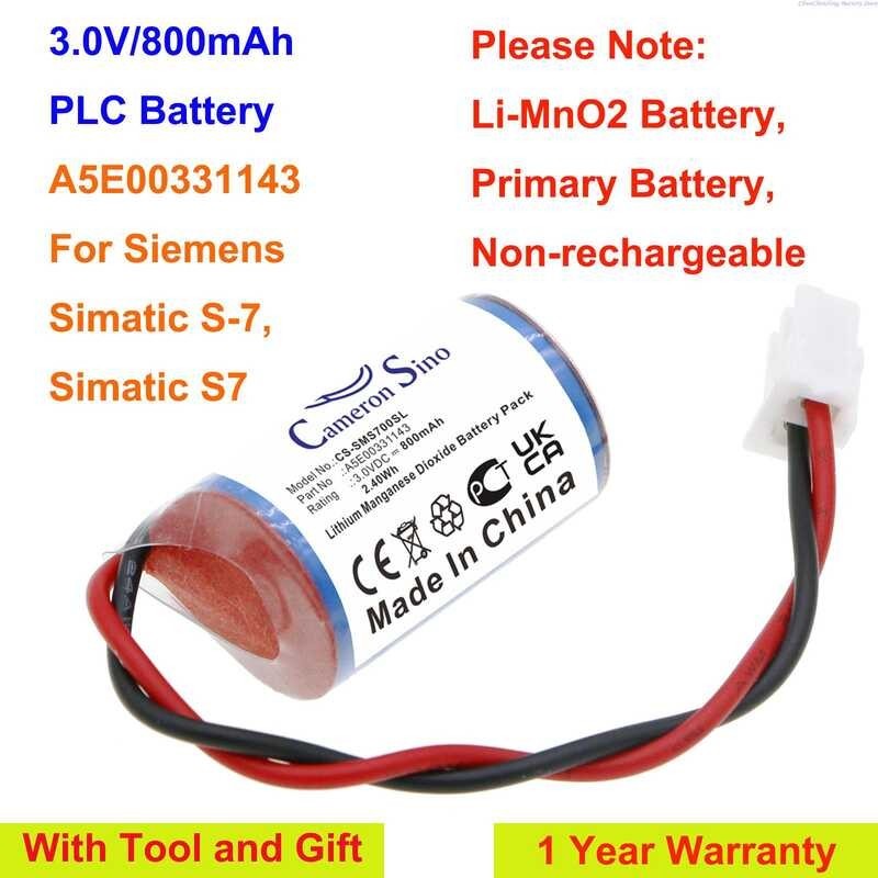 800mAh PLC Battery A5E00331143 para sa Siemens S-7, Simatic S7 ...