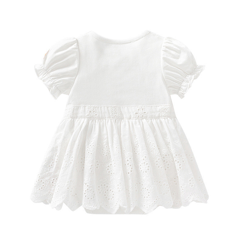 Korean Baby Girls Princess Dress Cotton Round Neck Infant Girls Dress