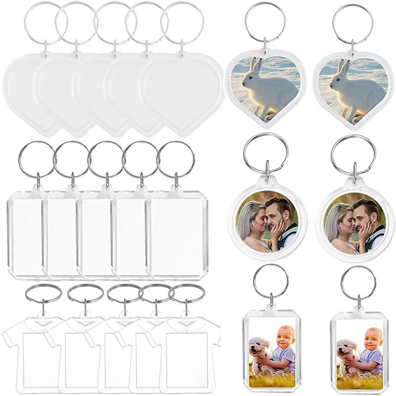 3/5/10Pcs Transparent Photo Frame Keychains/Blank Acrylic Insert ...