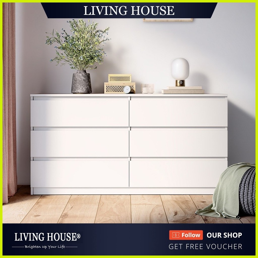 ♂ LIVING 6 Tiers Chest of drawers 2 in 1 chest of drawers Wooden chest ...