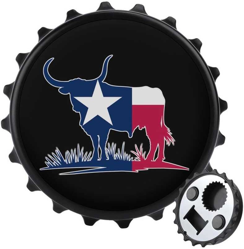 Flag Loghor Texas Cow Portable Beverage Beer Bottle Opeer with Fridge