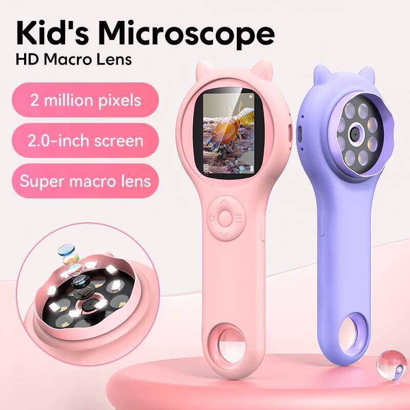Kids Mini Optical Microscope With Photo And Video Function 500X Observe ...