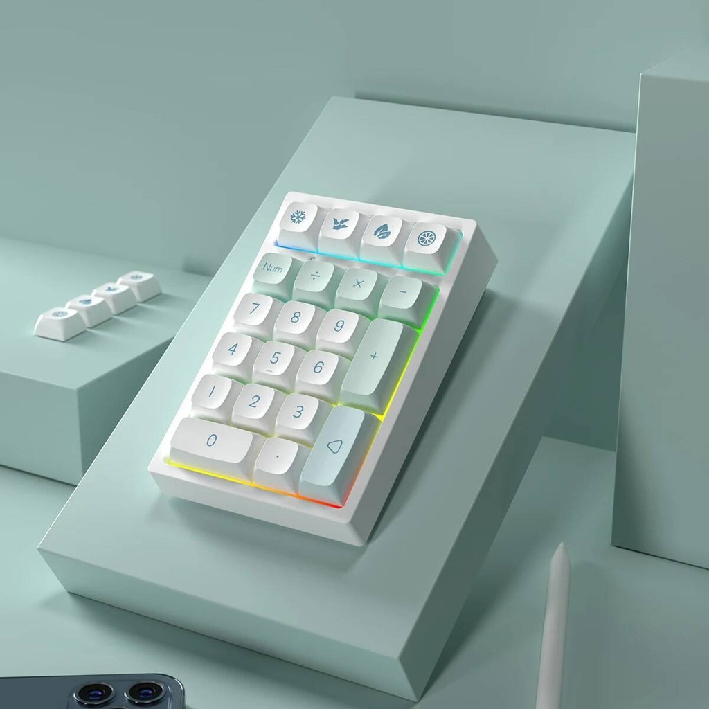 YZ21 YUNZII Mint Hot Swappable Mechanical Numeric Keypad, RGB 21 Keys ...