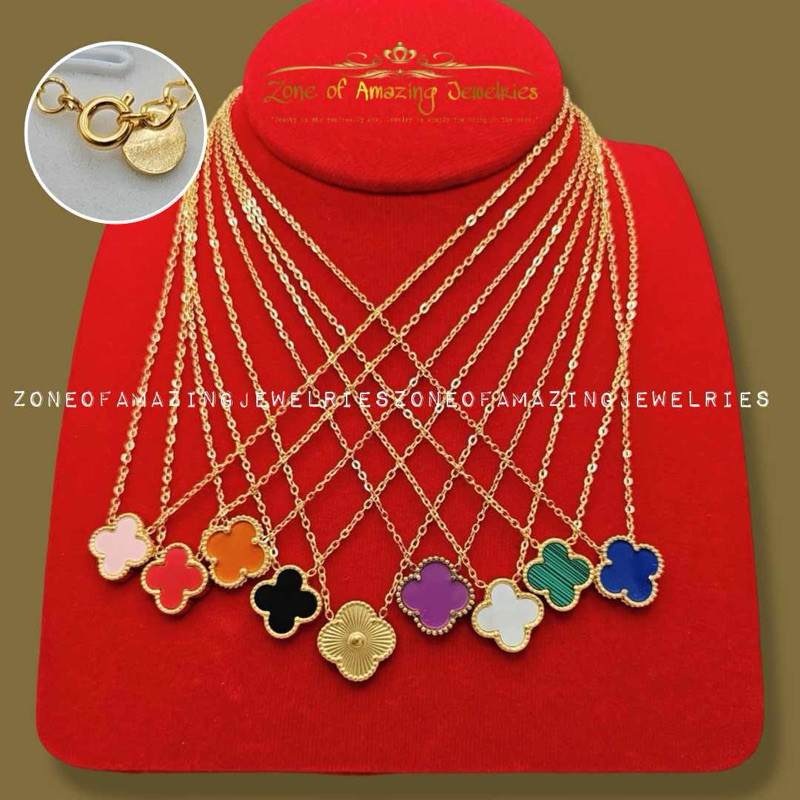 zoaj.ph Clover FourLeaf Necklace Back to Back Design Round Lock ...
