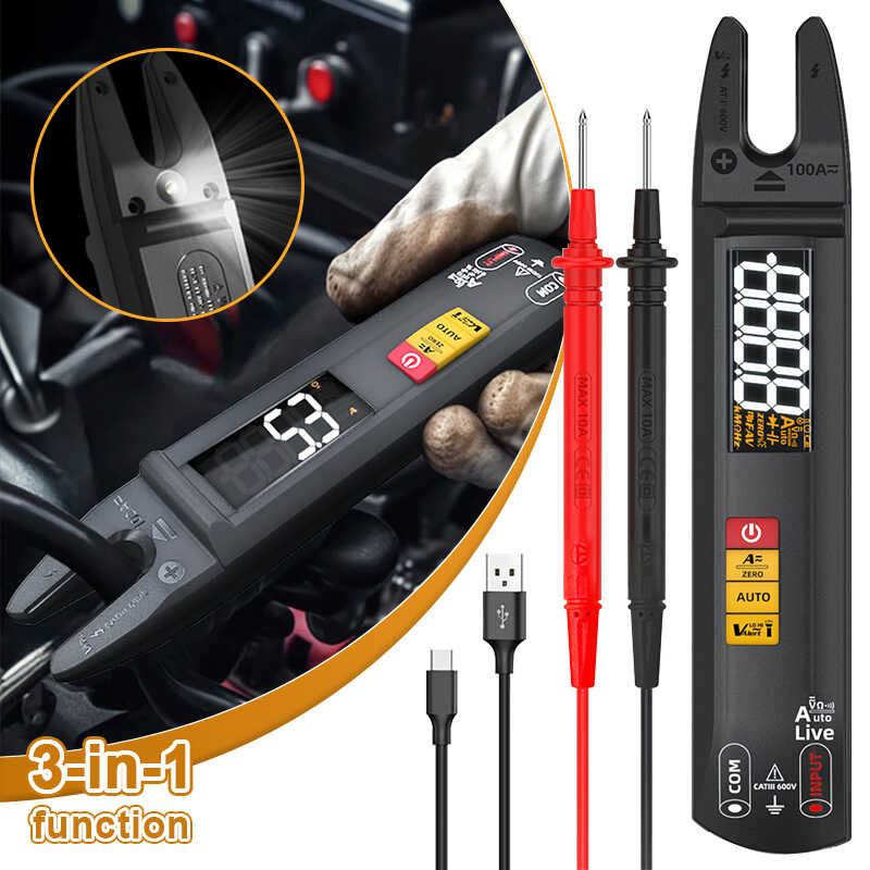 BSIDE Digital Clamp Meter Fork 4000 Counts AC DC 100A Ammeter Pliers T ...