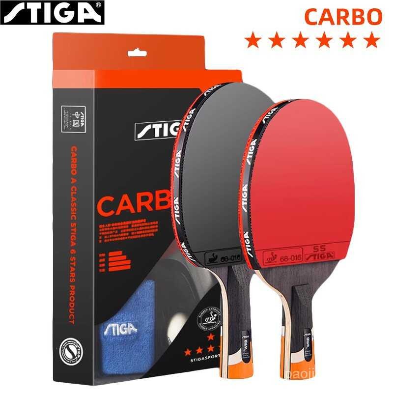 STIGA Original 6-Star Table Tennis Racket 5+2 Carbon Ping Pong Paddle ...