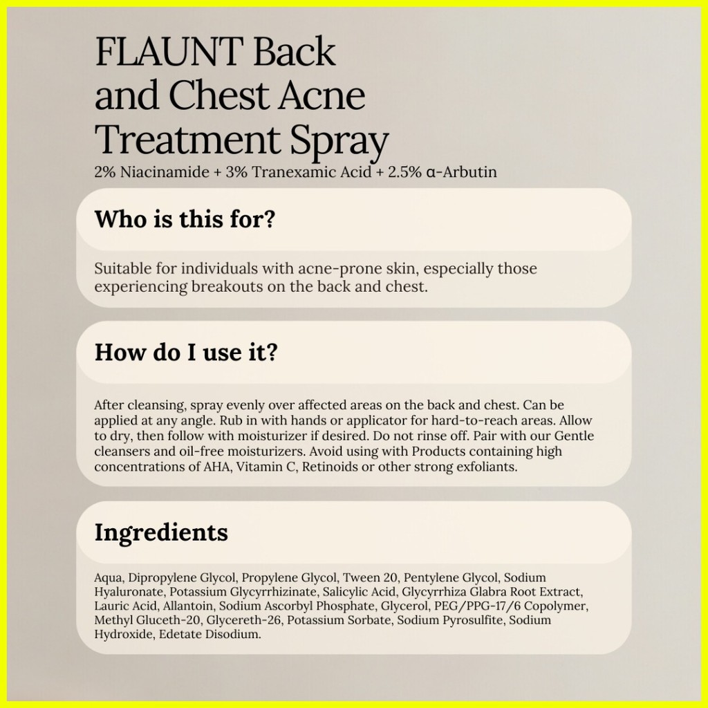 SOUL APOTHECARY: FLAUNT Back and Chest Acne Treatment Spray (2% BHA ...
