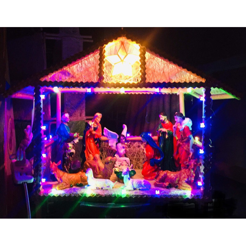 Belen Native Complete set with lights (Large Size) figurines included 8 ...