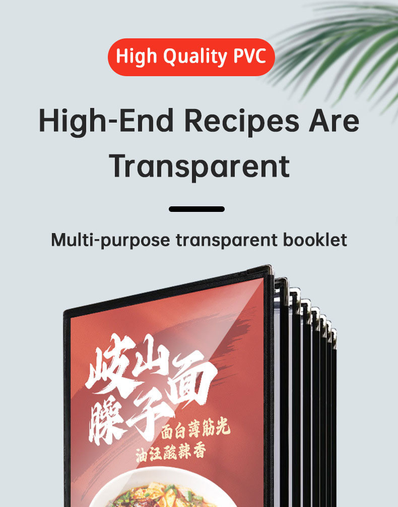 【Fast delivery】Menu protective PVC Transparent A4 menu DIY personalized ...